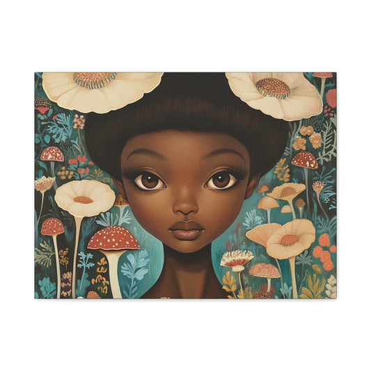 Black Mushroom Garden Fairy for Nursery, Bedroom or Living Room