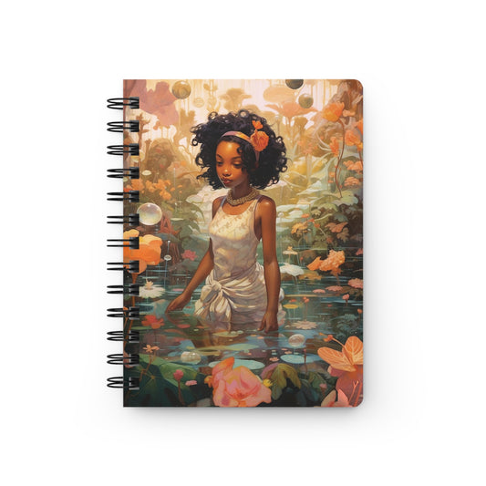 Flowers, Water, and Black Woman | Spiral Bound & Lined Journal