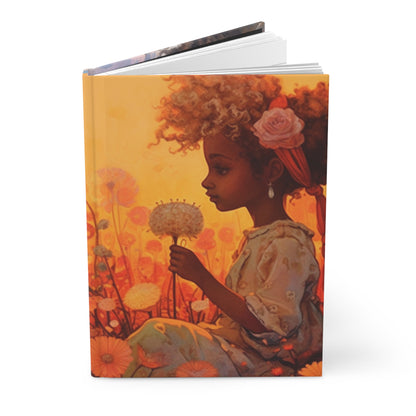 Fantasy Girl Friends and Flowers Dreamy Landscape, Hardcover, Lined Journal