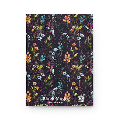 Black Wildflower Journal - Hardcover with Bold Design