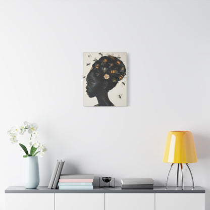 Beautiful Woman Bees and Flower Themes - Canvas Wall Art