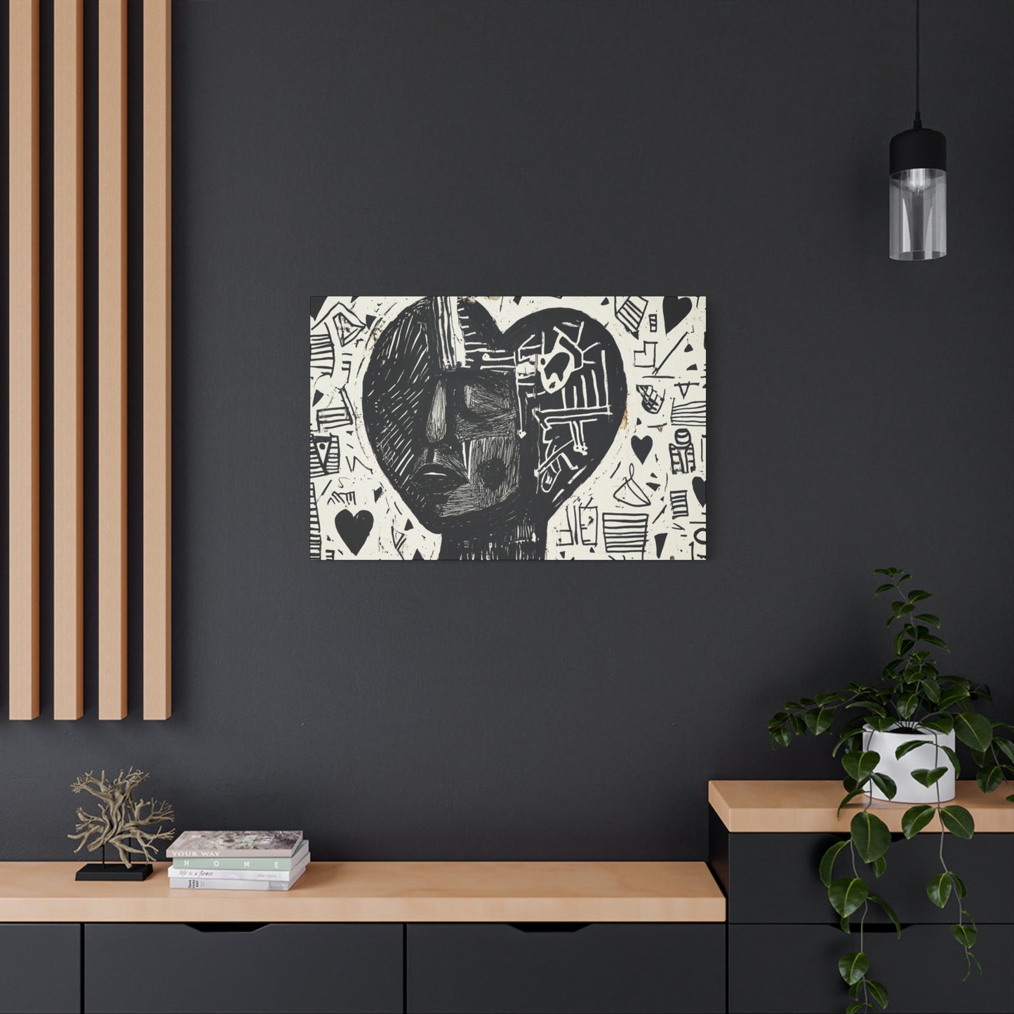 Black & White Abstract Canvas Art | When I think of You
