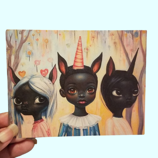 llustrated Black Unicorn Girls for Collectors, Friends, or Penals