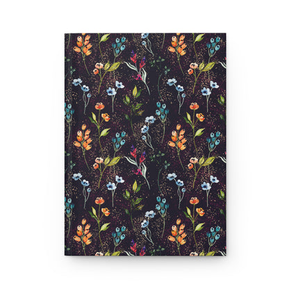 Black Wildflower Journal - Hardcover with Bold Design