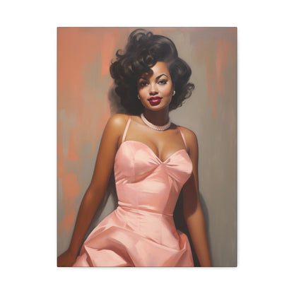 Black Beauty - Vintage Pink Gown Poster - For Classic & Retro Interiors