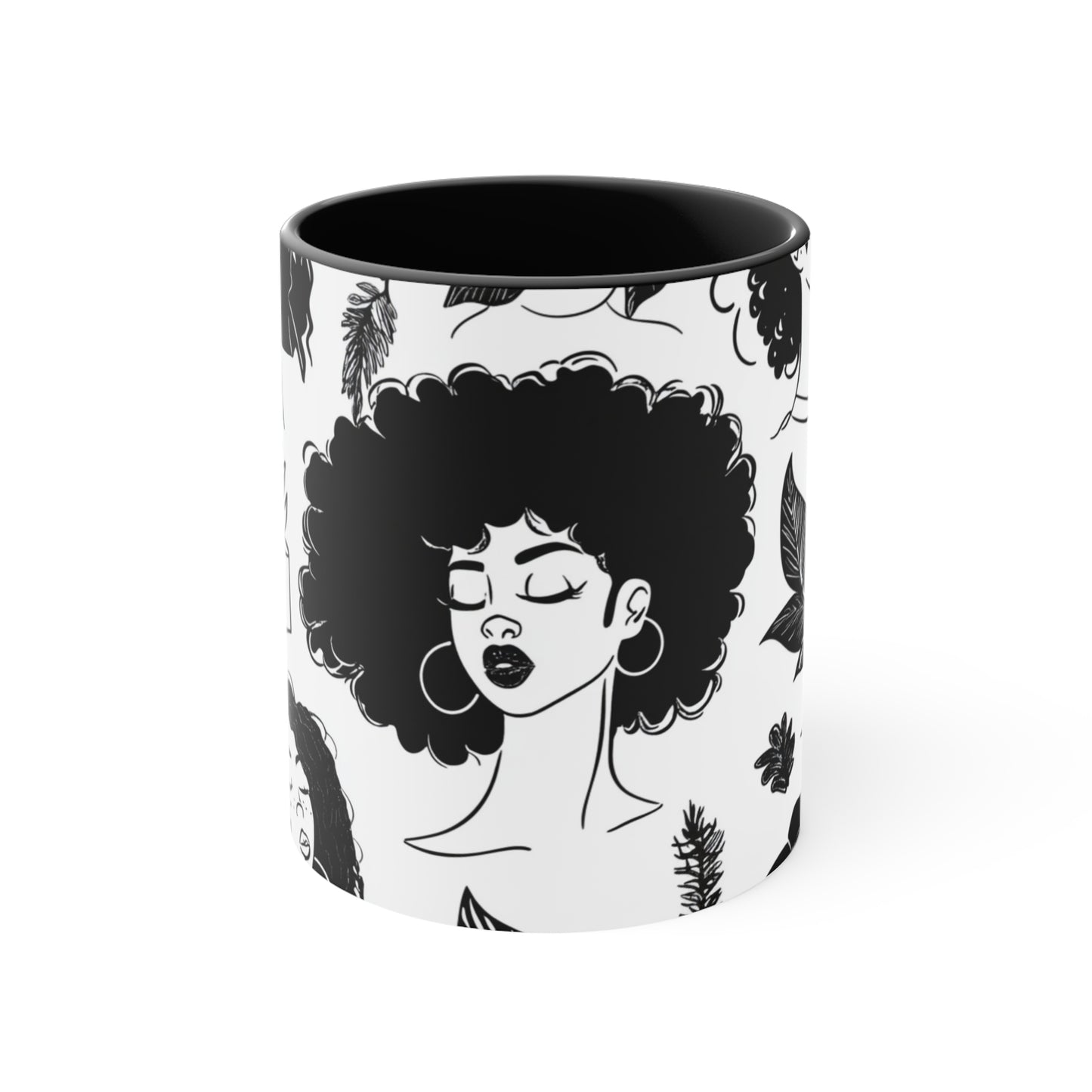 Chic Black Woman Accent Mug | Stylish Coffee Cup for Home & Office