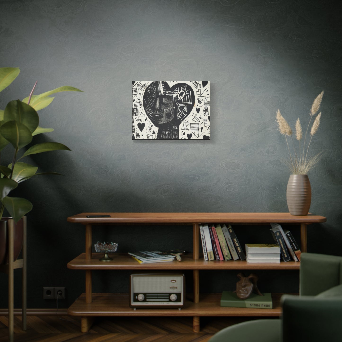 Black & White Abstract Canvas Art | When I think of You