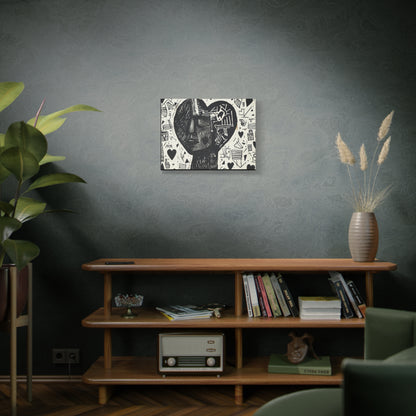 Black & White Abstract Canvas Art | When I think of You