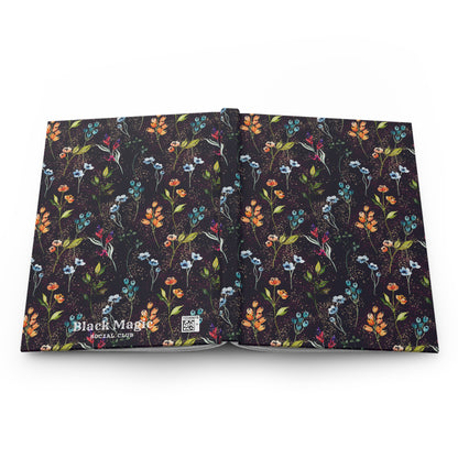 Black Wildflower Journal - Hardcover with Bold Design