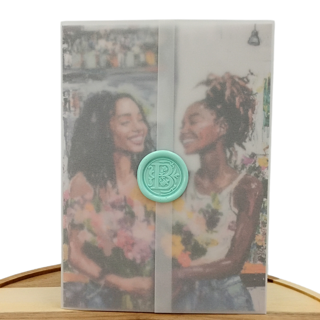 Black Floral Illustration, Black Women w/ Bouquet - Appreciation & Gratitude