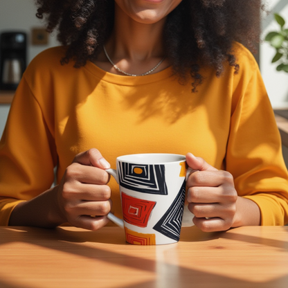 Artistic Geometric Patterned Mug – One-of-a-Kind Gift for Friends & Family