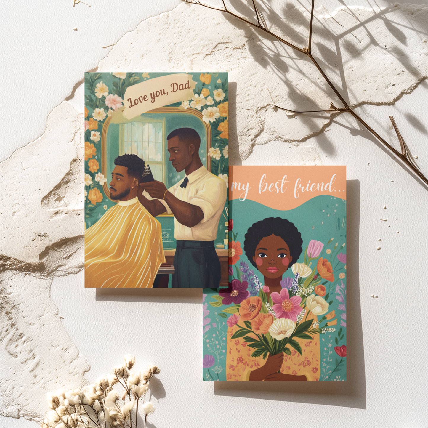 Stylish Black Barber Dad Card – Perfect for Father’s Day or Just Because