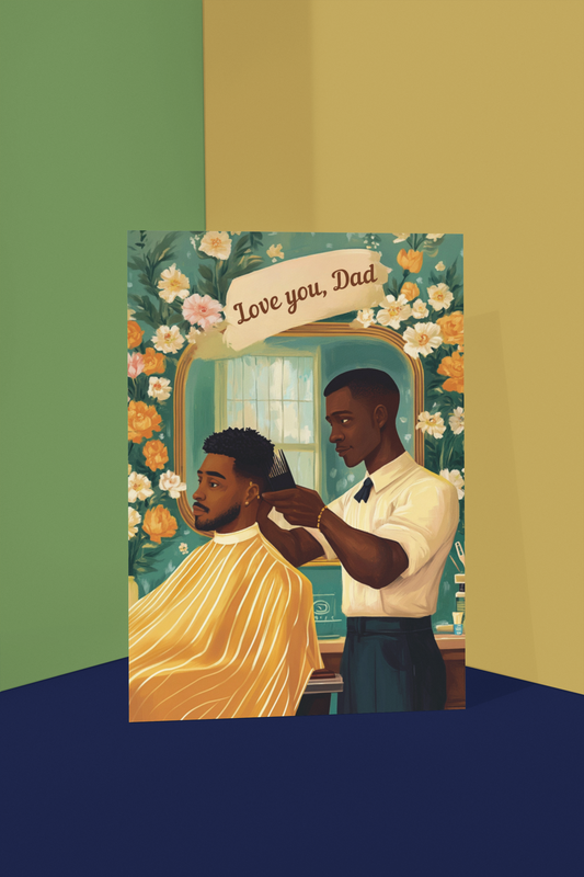 Stylish Black Barber Dad Card – Perfect for Father’s Day or Just Because