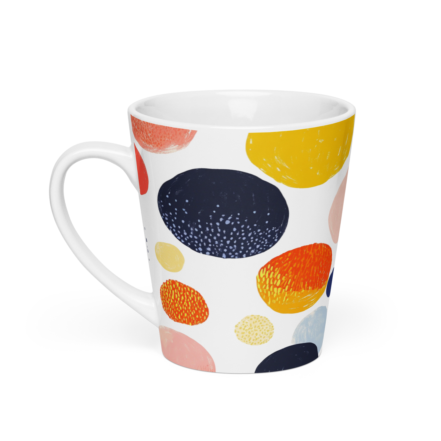 Bold Colorful Dot Pattern Latte Mug – Fun Gift Idea for Coffee & Tea Lovers