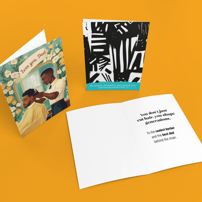 Stylish Black Barber Dad Card – Perfect for Father’s Day or Just Because