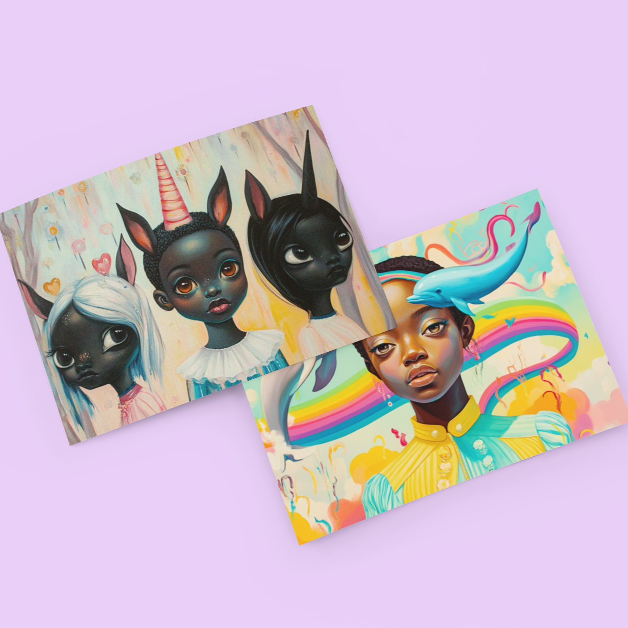 llustrated Black Unicorn Girls for Collectors, Friends, or Penals