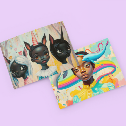 llustrated Black Unicorn Girls for Collectors, Friends, or Penals