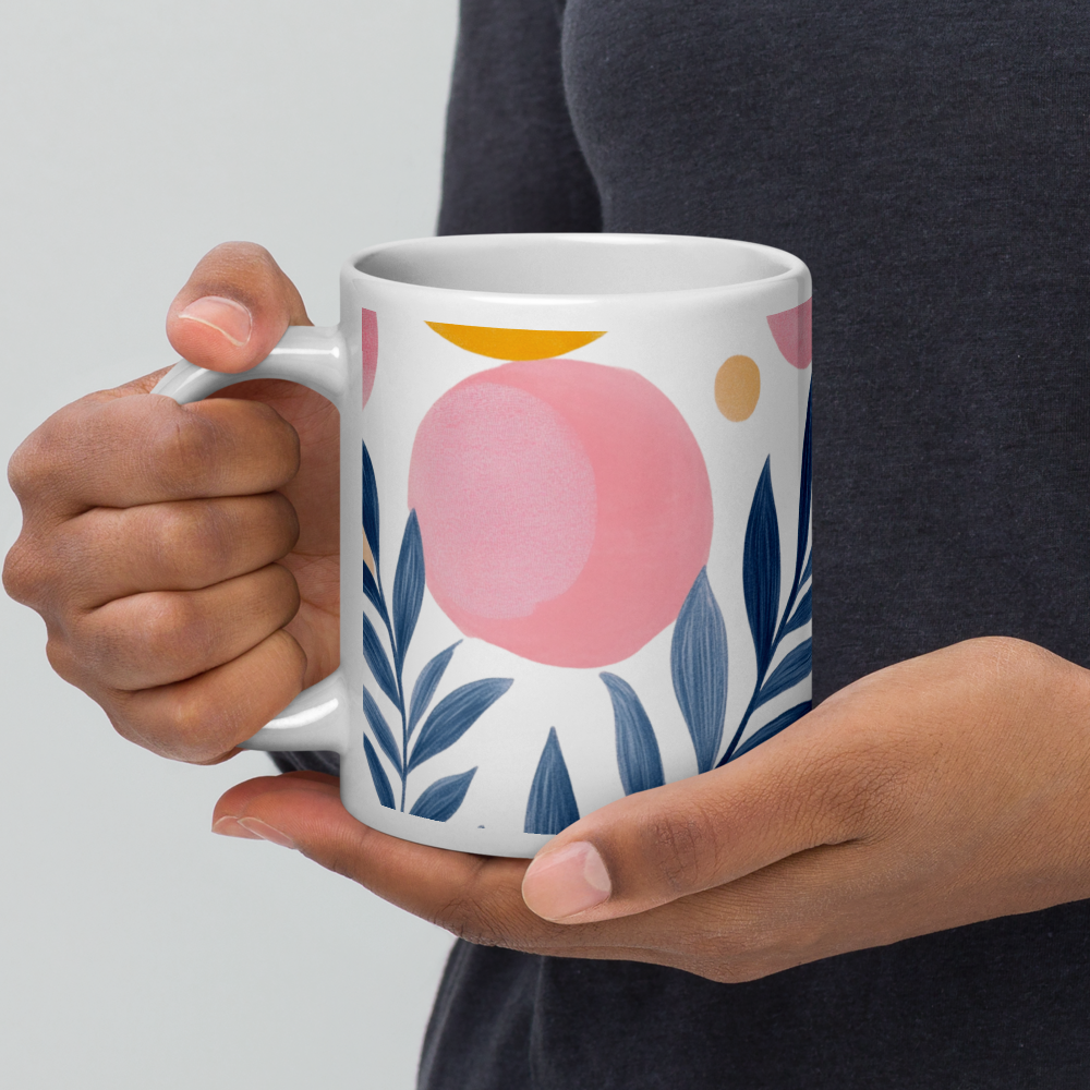 Creative Floral Fruit Ceramic Mug – Great Gift for Art Lovers