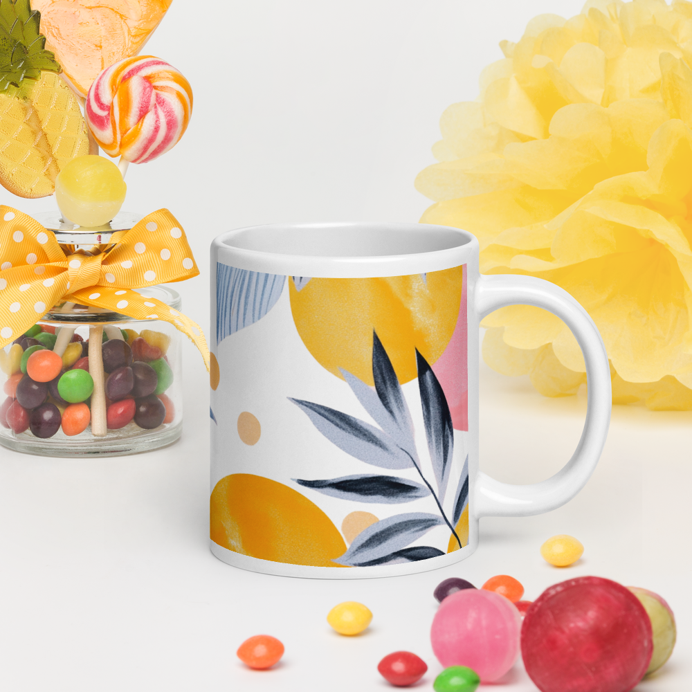 Creative Floral Fruit Ceramic Mug – Great Gift for Art Lovers