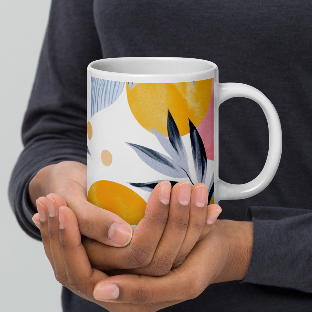 Creative Floral Fruit Ceramic Mug – Great Gift for Art Lovers